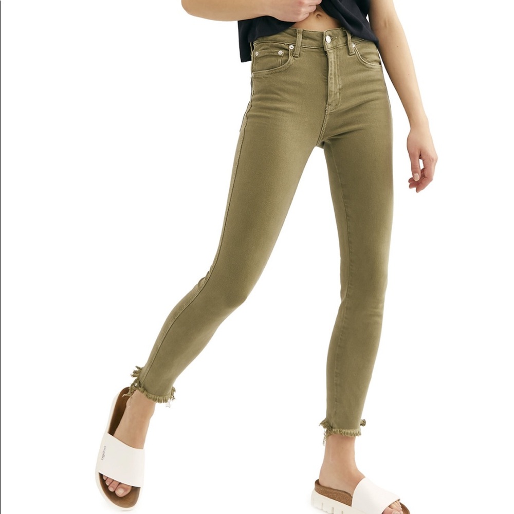 FREE PEOPLE- NWT high rise army green jeggings